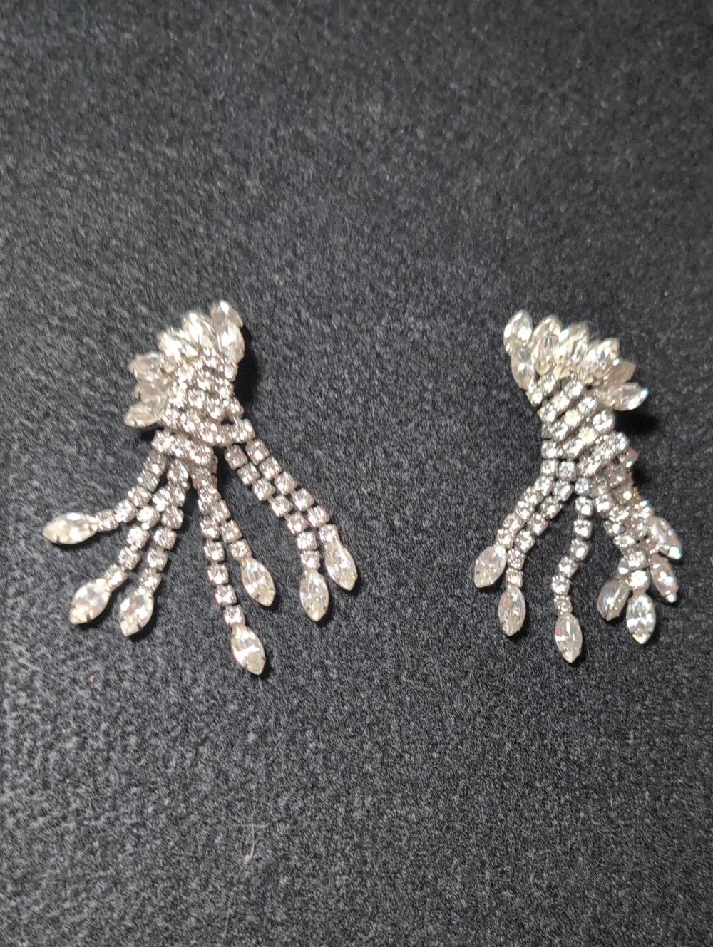 Weiss 7 Strand Rhinestone Drop Earrings - Picture 3 of 3